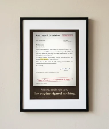Formal notice: position 1 within eight days – Posters