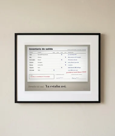 Inventario de salida de la web – Pósters