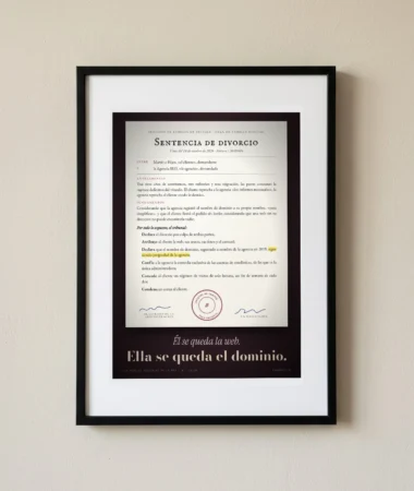 Sentencia de divorcio entre el cliente y la agencia – Pósters