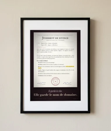 Jugement de divorce entre le client et l’agence – Posters