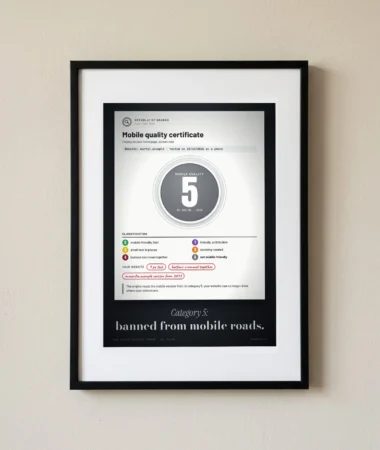 Mobile quality sticker, category 5 – Posters