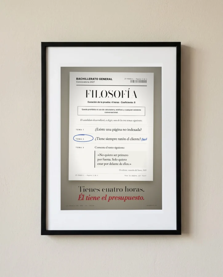 Examen de filosofía del SEO, tema 3 – Pósters