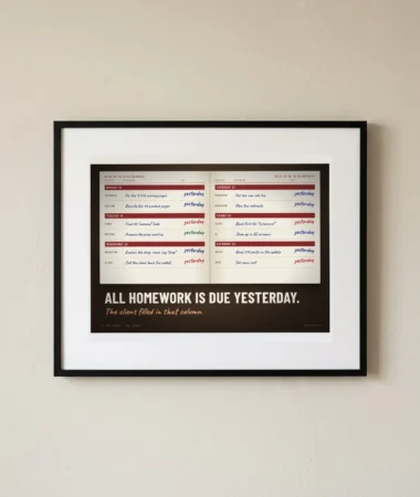Homework diary: everything is due yesterday – Posters