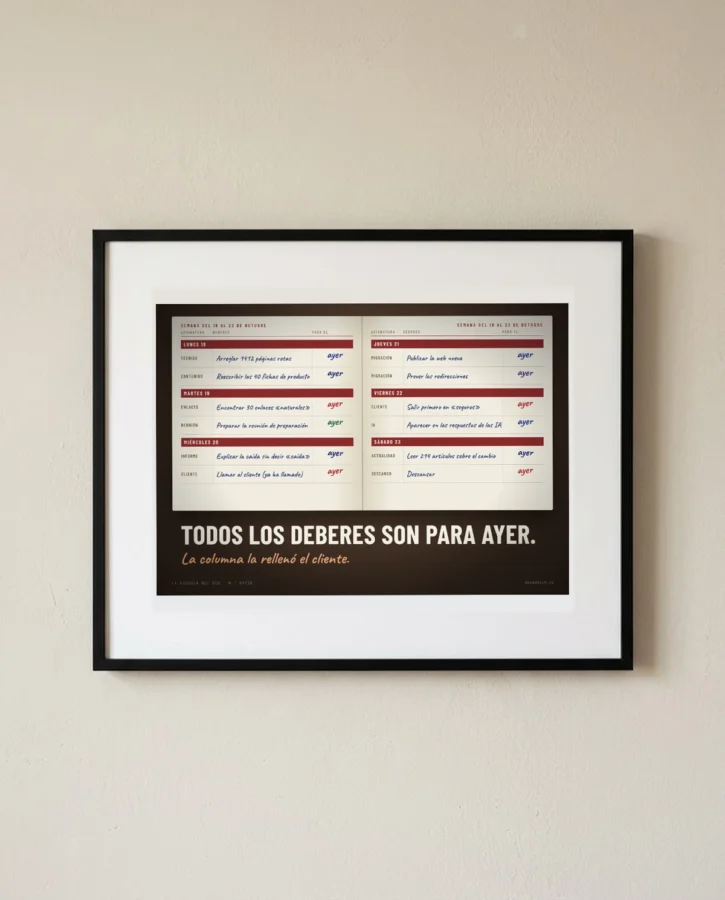 Agenda de deberes: todo es para ayer – Pósters
