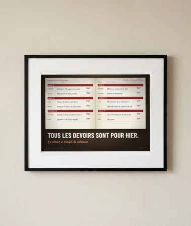 Cahier de textes : tout est pour hier – Posters