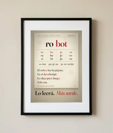 Cartilla de lectura del robot, lección 12 – Pósters