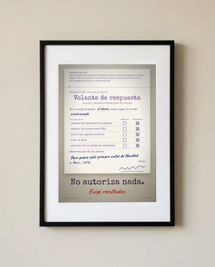 Autorización paterna: no autoriza nada – Pósters
