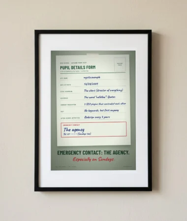 Emergency contact form: the agency – Posters