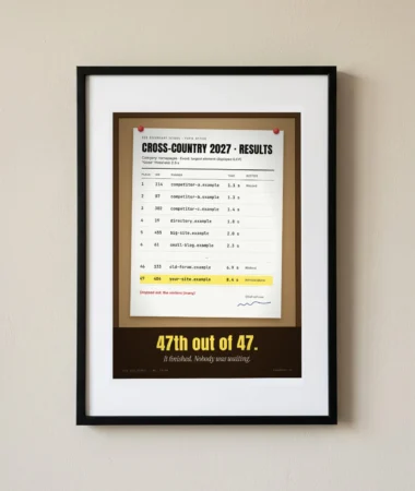 Cross-country results: 47th out of 47 – Posters