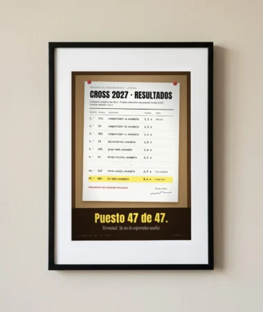 Resultados del cross: puesto 47 de 47 – Pósters