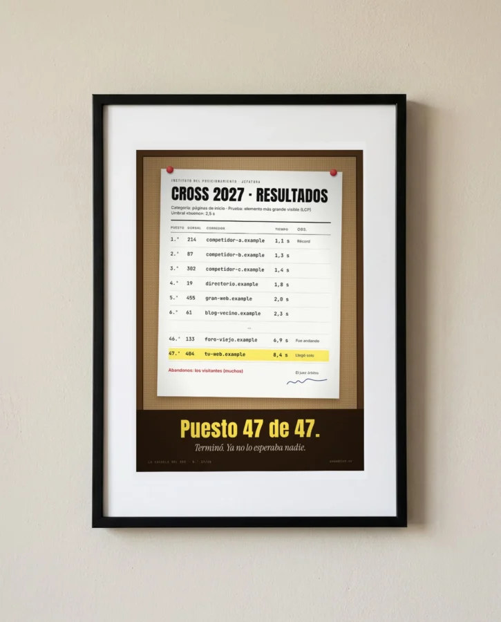 Resultados del cross: puesto 47 de 47 – Pósters