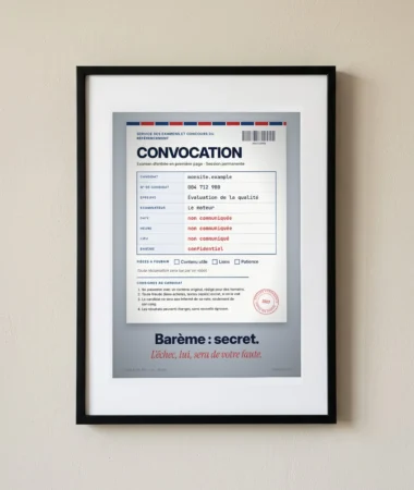 Convocation à l’examen de la page 1 – Posters