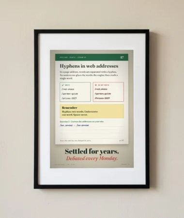 Spelling lesson: hyphens in web addresses – Posters