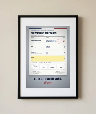 Elección de delegados: gana el anuncio, el SEO un voto – Pósters