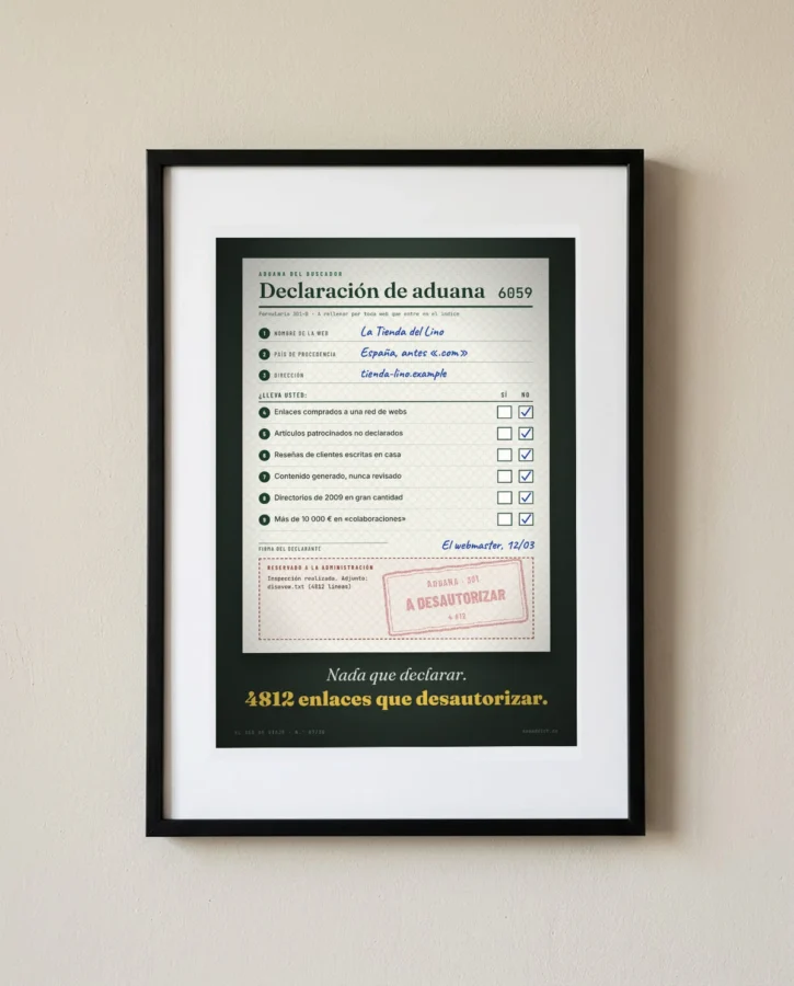 Nada que declarar, todo que desautorizar – Pósters