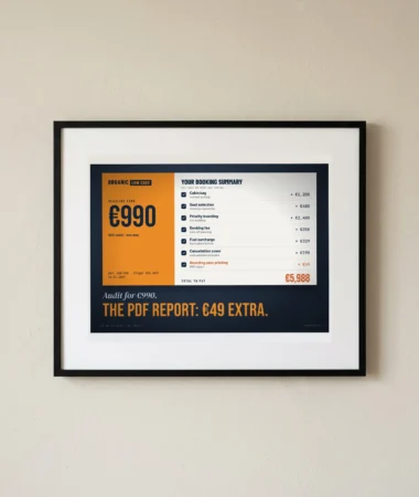 Audit for €990, extras not included – Posters