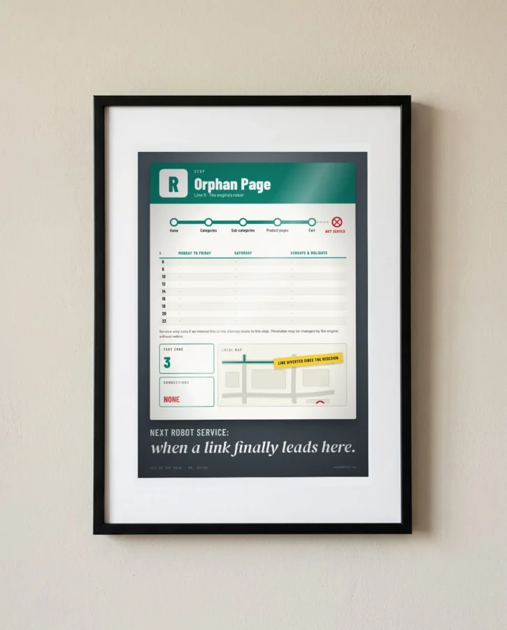 Stop: Orphan Page, no service – Posters