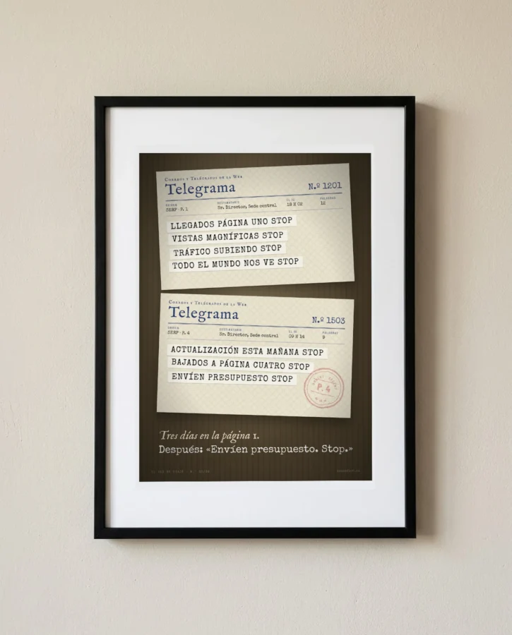 Telegrama: tres días en la página 1 – Pósters