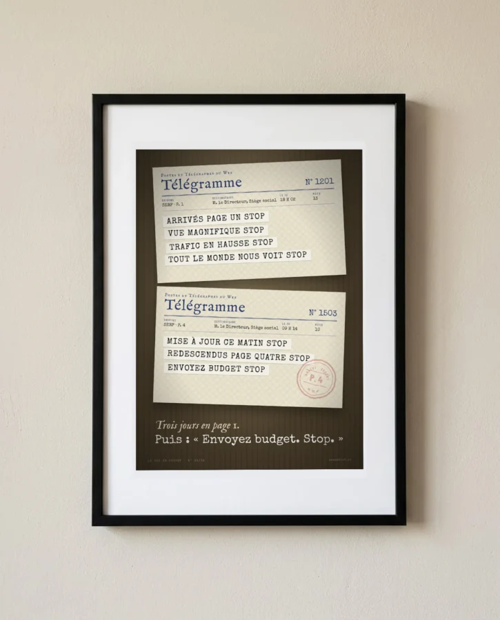 Télégramme : trois jours en page 1 – Posters