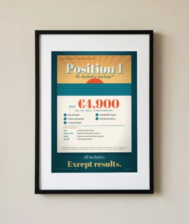 Position 1 holiday, all inclusive – Posters