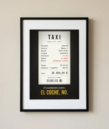 Recibo de taxi: 11 meses de espera, 0 km – Pósters