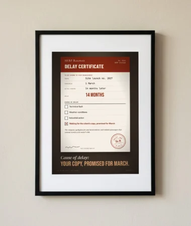 Delay certificate: cause, your copy – Posters