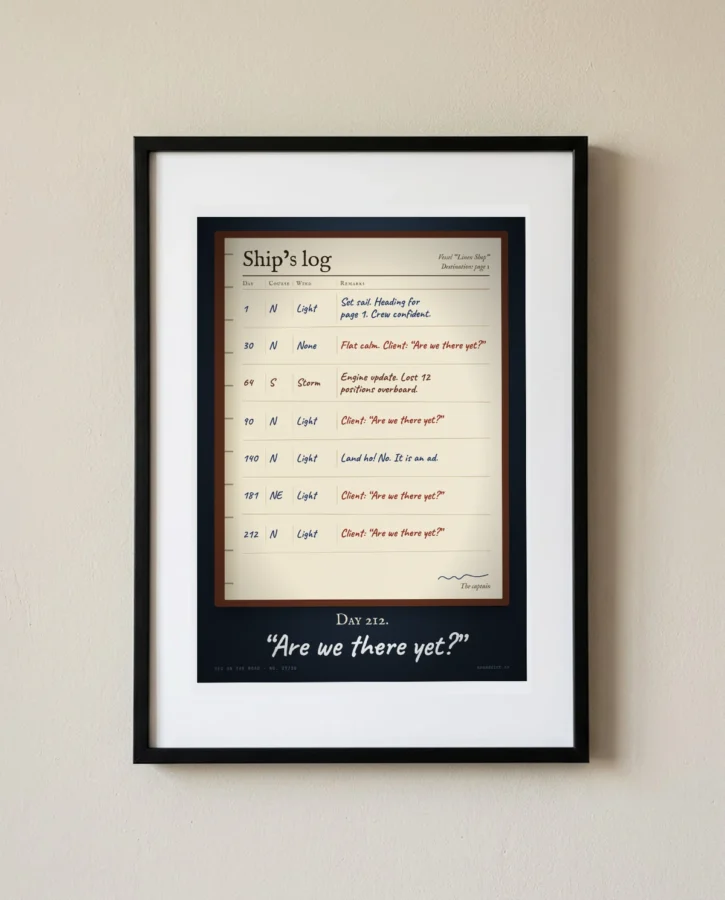 Ship’s log, day 212 – Posters