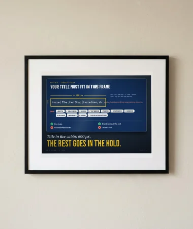 Cabin size check: the title tag, 600 px – Posters