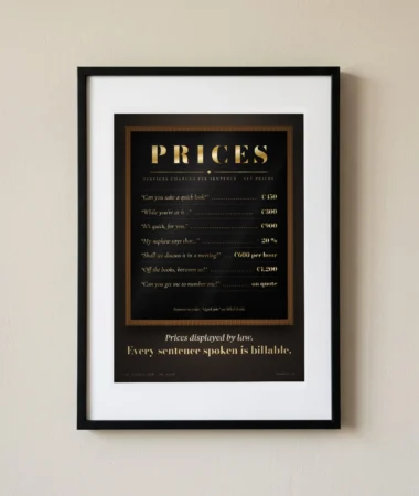 Price list for client sentences – Posters