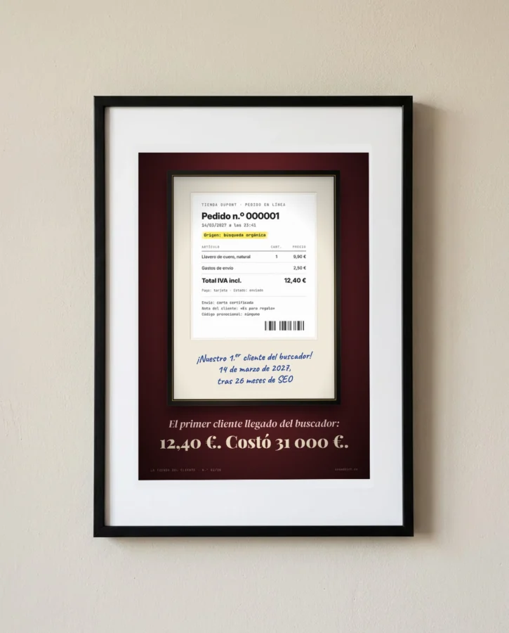 El primer cliente que llegó del buscador – Pósters