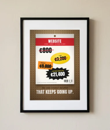 The cheap website, crossed-out price – Posters