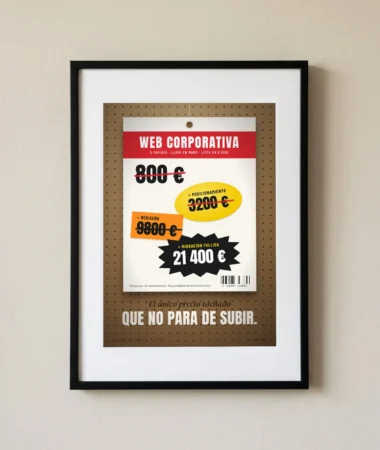 La web barata, precio tachado – Pósters