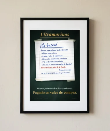 Se busca becario, pagado en vales – Pósters