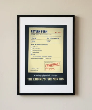 Return form, reason: not number one – Posters