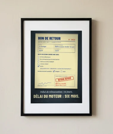 Bon de retour, motif : pas premier – Posters