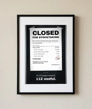 Closed for stocktaking: 112 useful pages – Posters