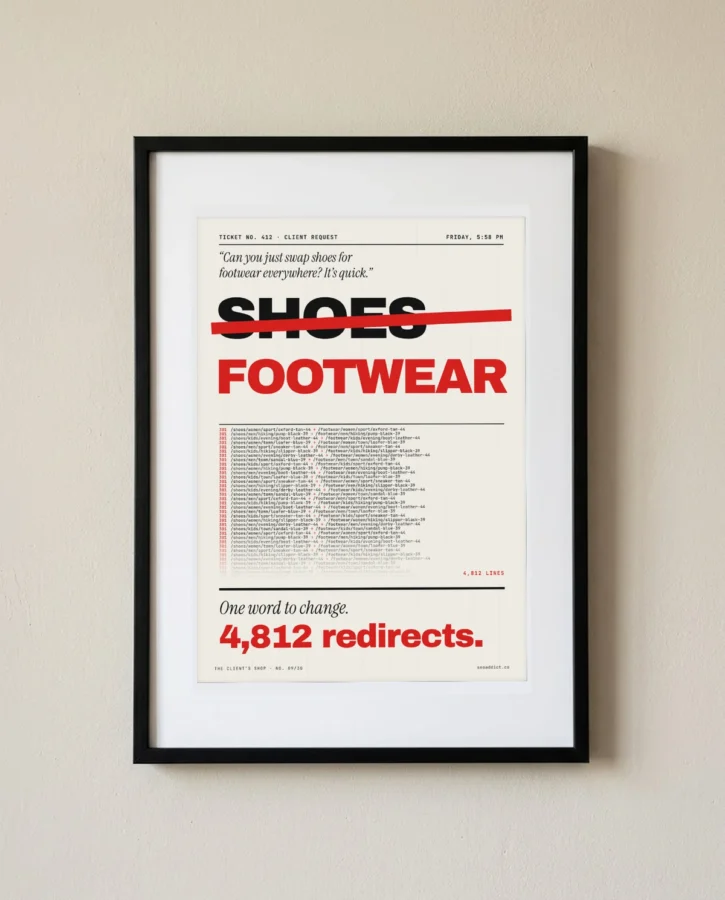 One word to change, 4,812 redirects – Posters