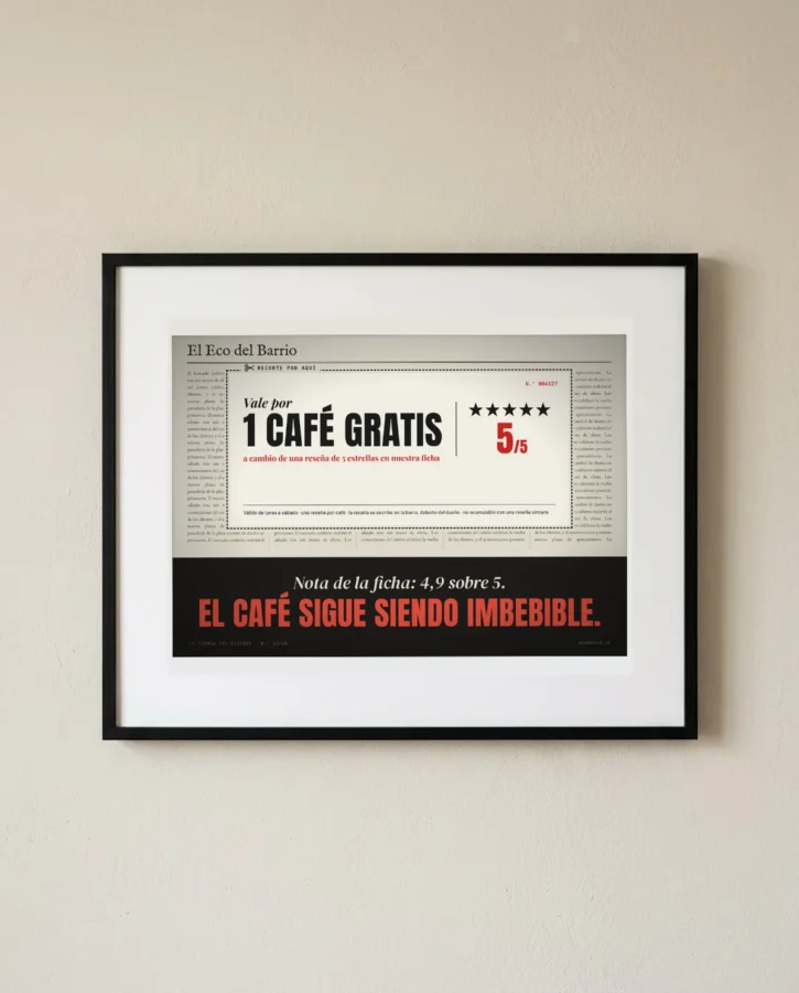 Un café gratis a cambio de 5 estrellas – Pósters