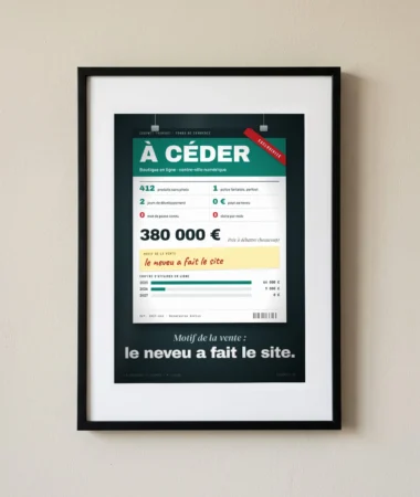 À céder, motif : le neveu a fait le site – Posters