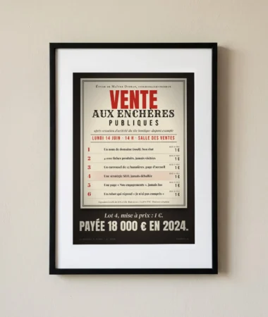 Vente aux enchères : stratégie SEO jamais déballée – Posters
