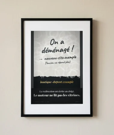On a déménagé, redirection écrite au doigt – Posters