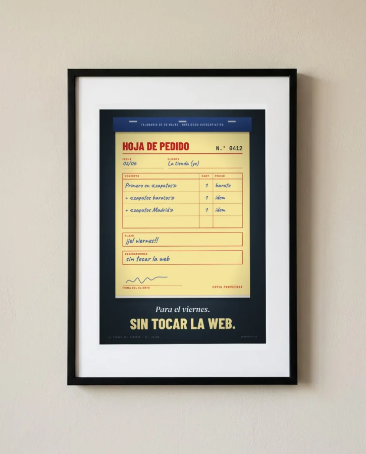 Hoja de pedido: primero para el viernes – Pósters