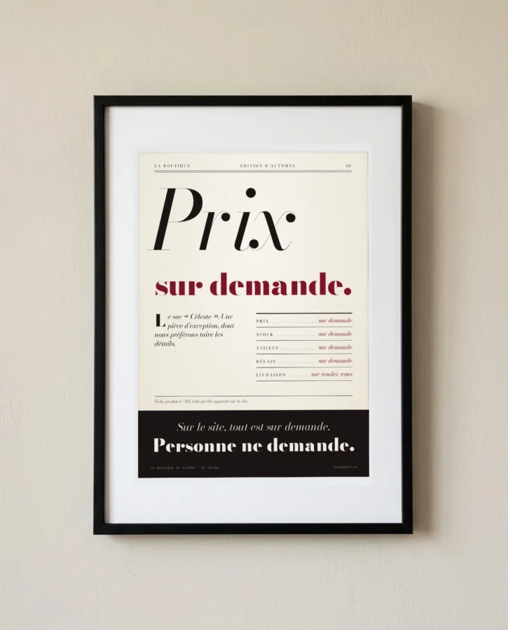 Prix sur demande, visites sur demande – Posters