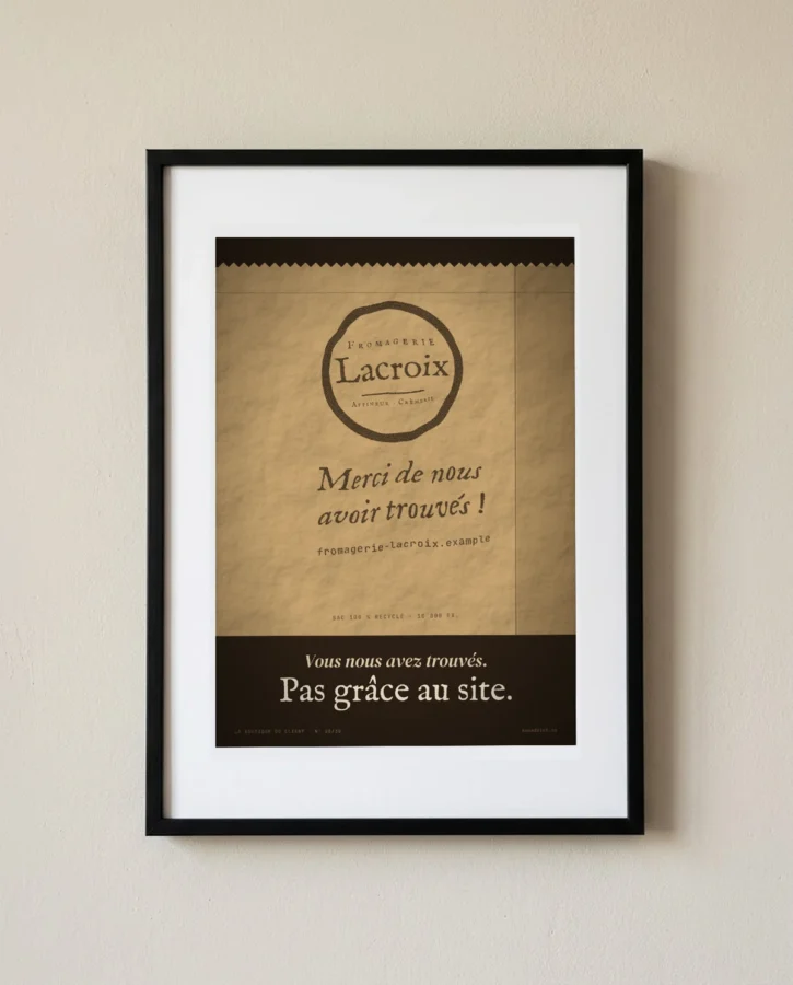 Vous nous avez trouvés, pas grâce au site – Posters