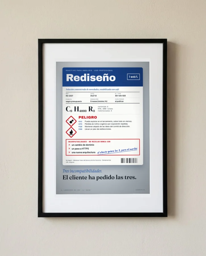 Reactivo «Rediseño», tres incompatibilidades – Pósters