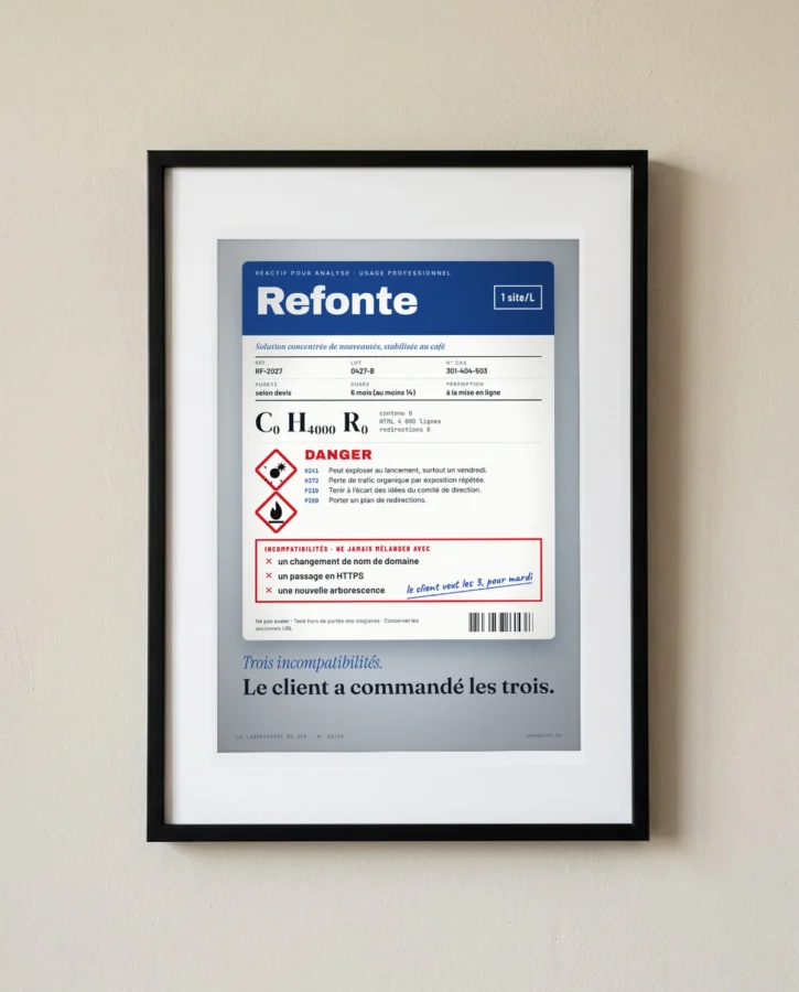Réactif « Refonte », trois incompatibilités – Posters