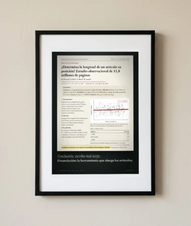 Estudio sobre la longitud de los artículos, financiado por la herramienta – Pósters