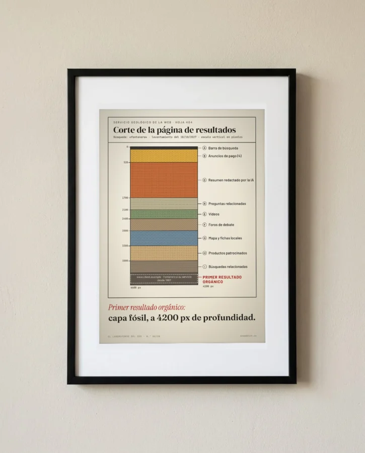 Corte geológico de una página de resultados – Pósters