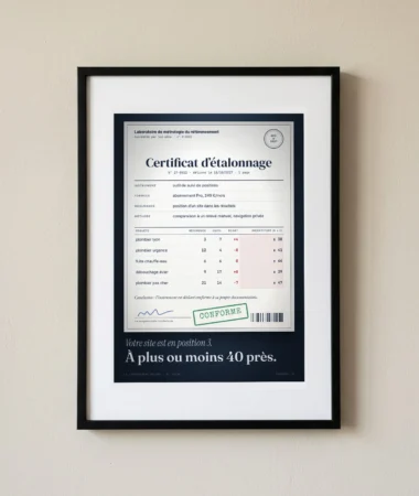 Certificat d’étalonnage de l’outil de positions – Posters