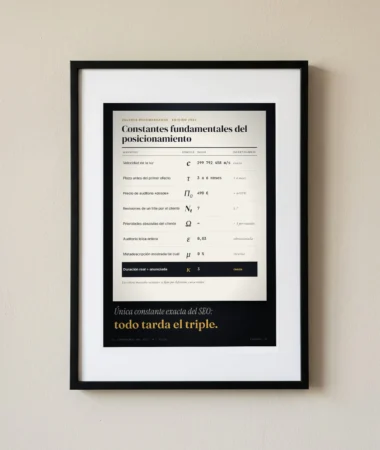 Constantes fundamentales del posicionamiento – Pósters